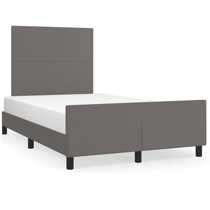 sengeramme uden madras 120x190 cm kunstlæder enkeltseng grå