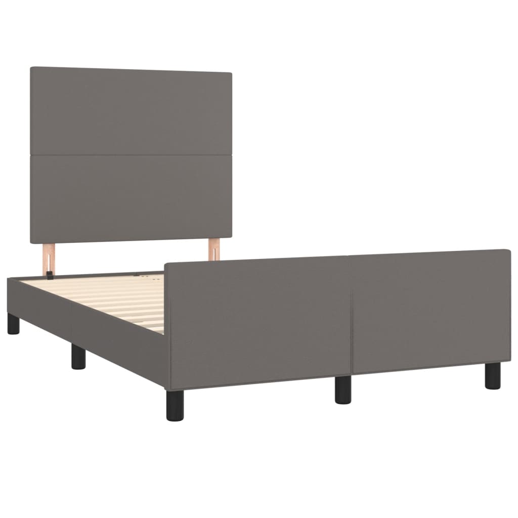 sengeramme uden madras 120x190 cm kunstlæder enkeltseng grå