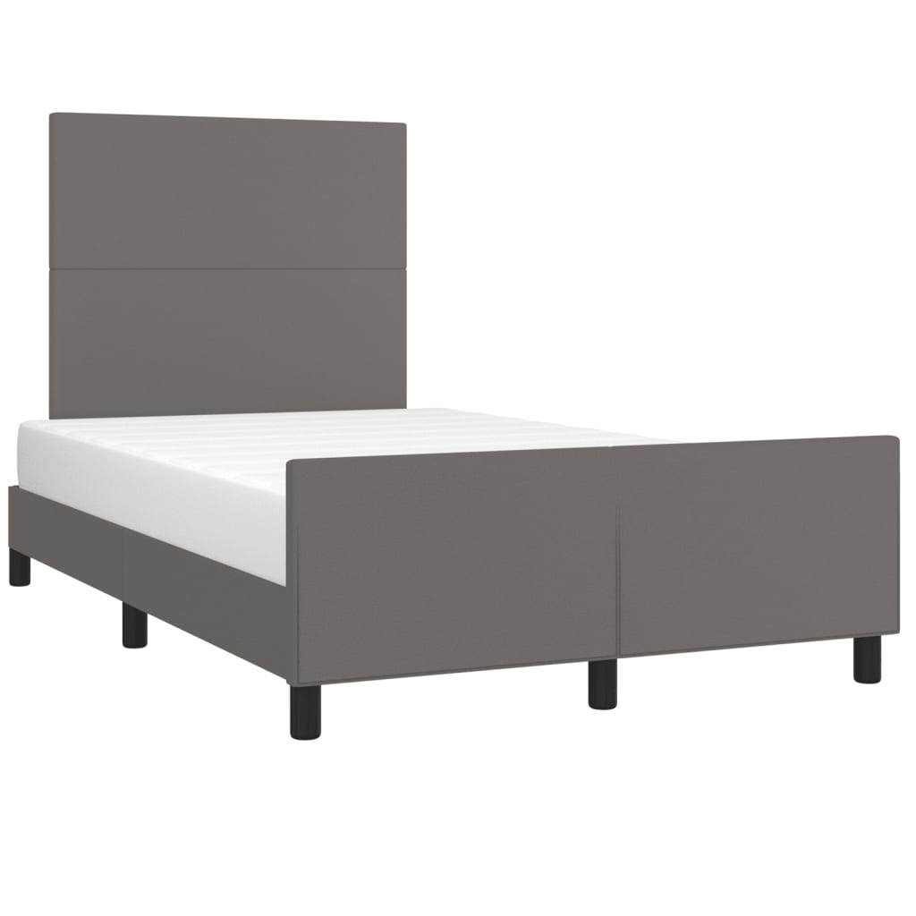 sengeramme uden madras 120x190 cm kunstlæder enkeltseng grå