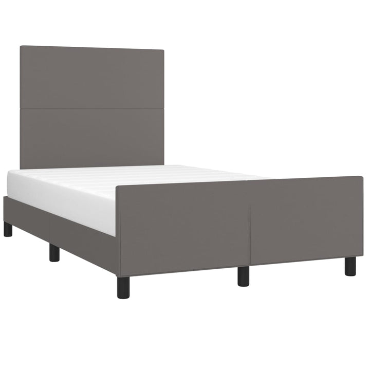 sengeramme uden madras 120x190 cm kunstlæder enkeltseng grå