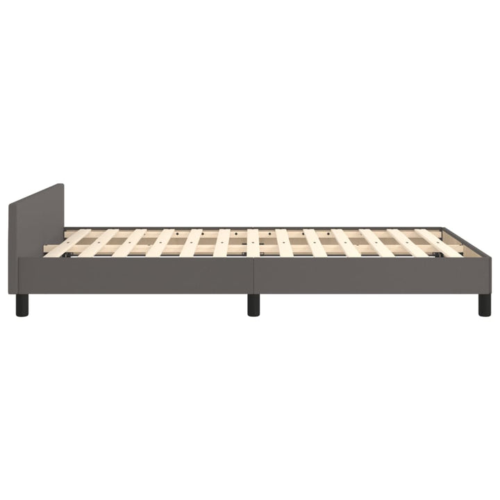 sengeramme uden madras 120x190 cm kunstlæder enkeltseng grå