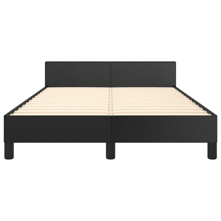 sengeramme uden madras 120x190 cm kunstlæder enkeltseng sort