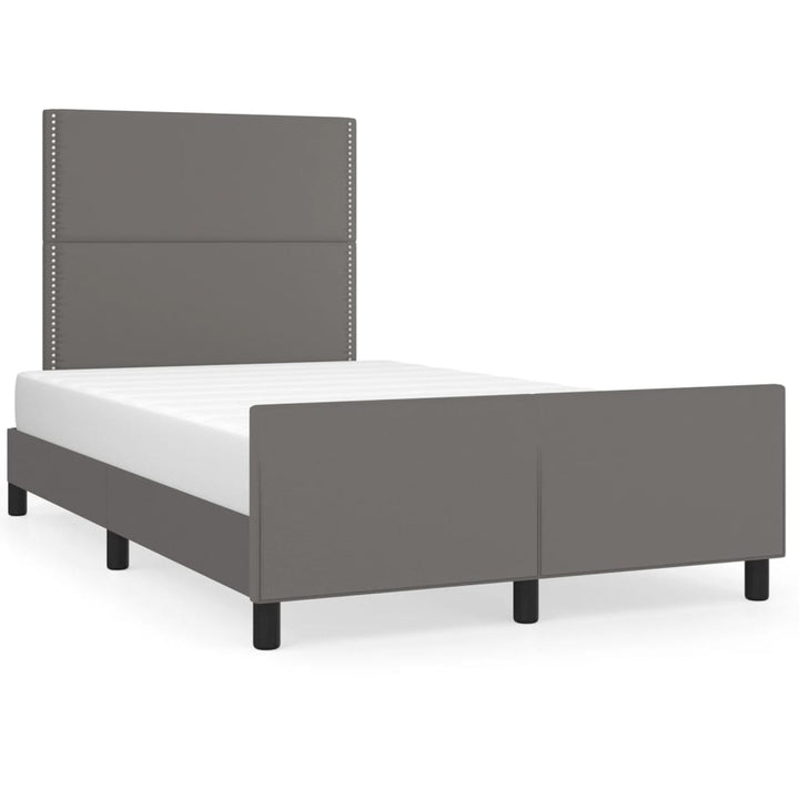 sengeramme uden madras 120x190 cm kunstlæder enkeltseng grå