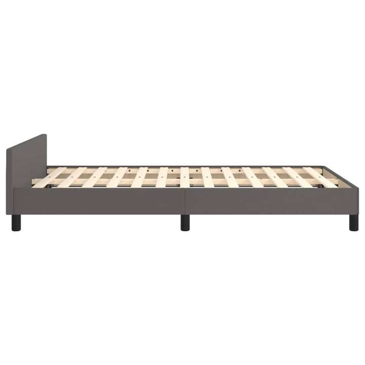 sengeramme uden madras 120x190 cm kunstlæder enkeltseng grå