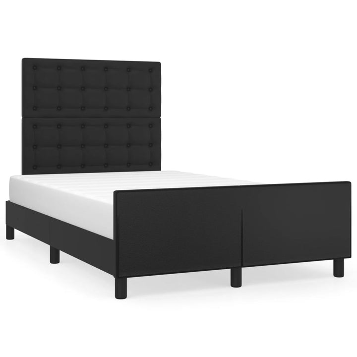 sengeramme uden madras 120x190 cm kunstlæder enkeltseng sort