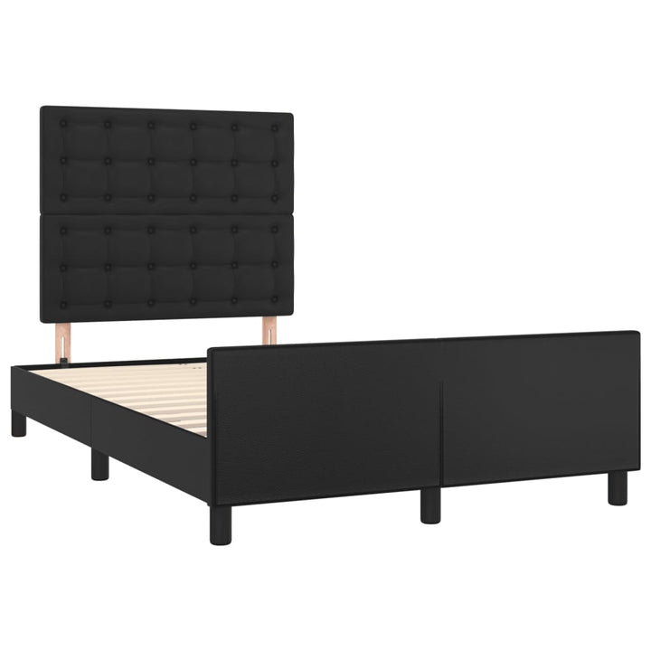 sengeramme uden madras 120x190 cm kunstlæder enkeltseng sort