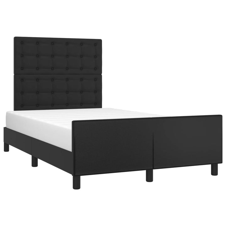 sengeramme uden madras 120x190 cm kunstlæder enkeltseng sort