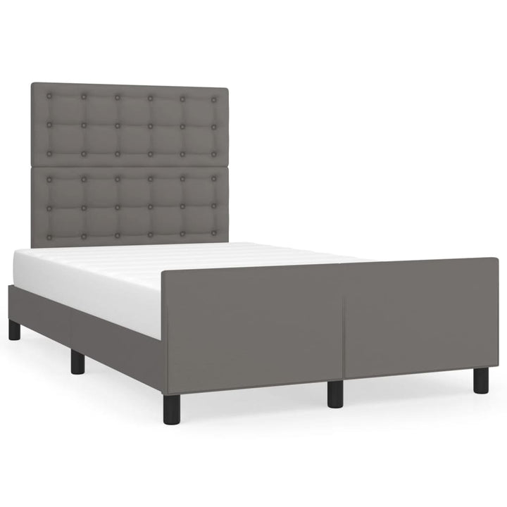 sengeramme uden madras 120x190 cm kunstlæder enkeltseng grå