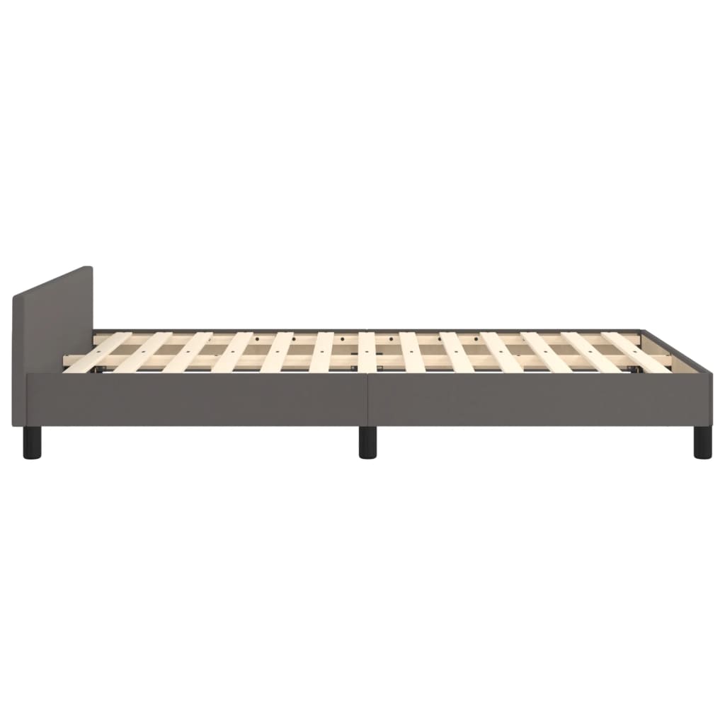 sengeramme uden madras 120x190 cm kunstlæder enkeltseng grå