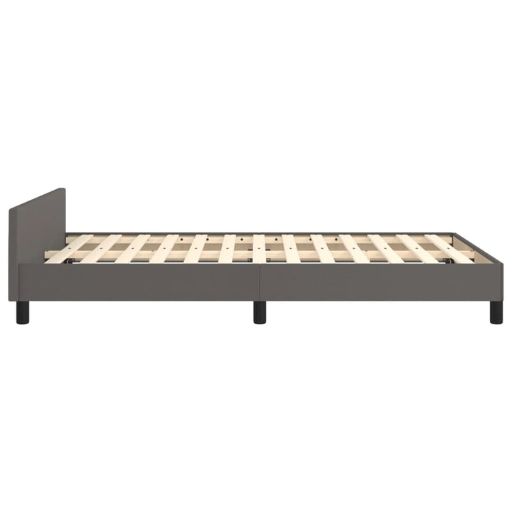 sengeramme uden madras 120x190 cm kunstlæder enkeltseng grå