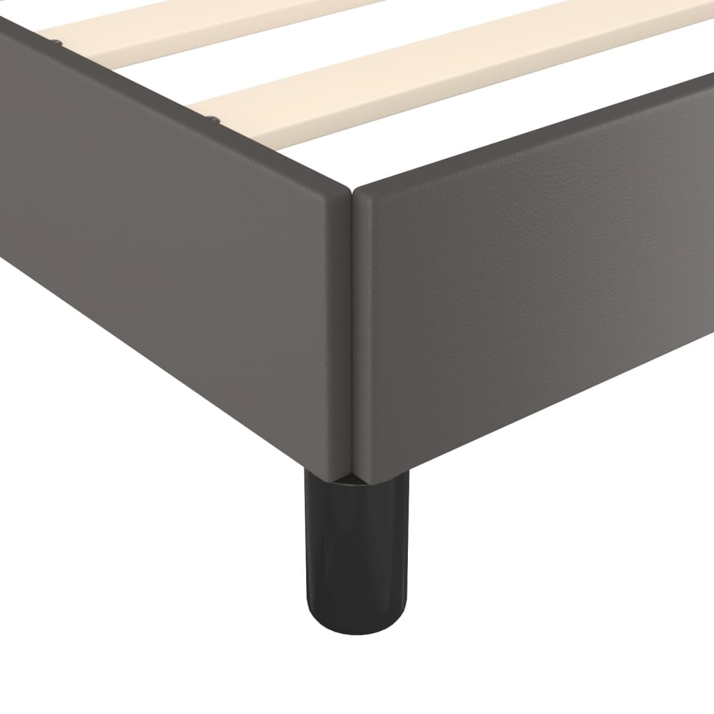 sengeramme uden madras 120x190 cm kunstlæder enkeltseng grå