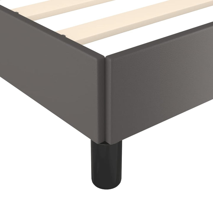 sengeramme uden madras 120x190 cm kunstlæder enkeltseng grå