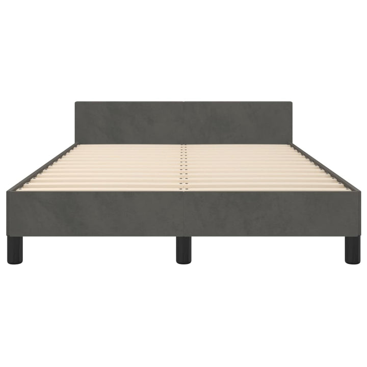 sengeramme uden madras 120x190 cm fløjl enkeltseng mørkegrå