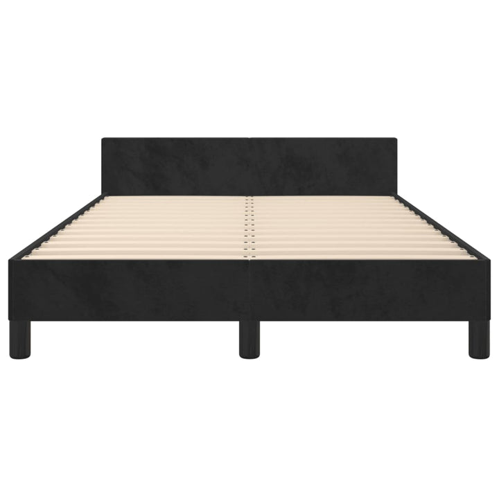 sengeramme uden madras 120x190 cm fløjl enkeltseng sort