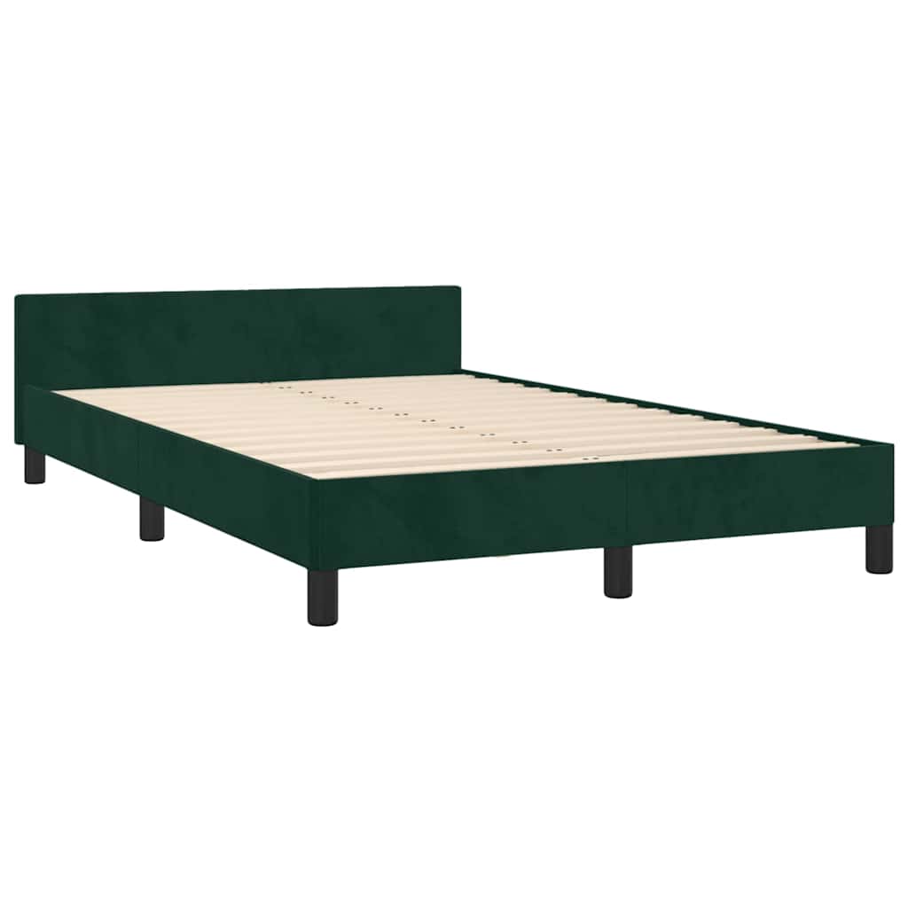 sengeramme uden madras 120x190 cm fløjl mørkegrøn