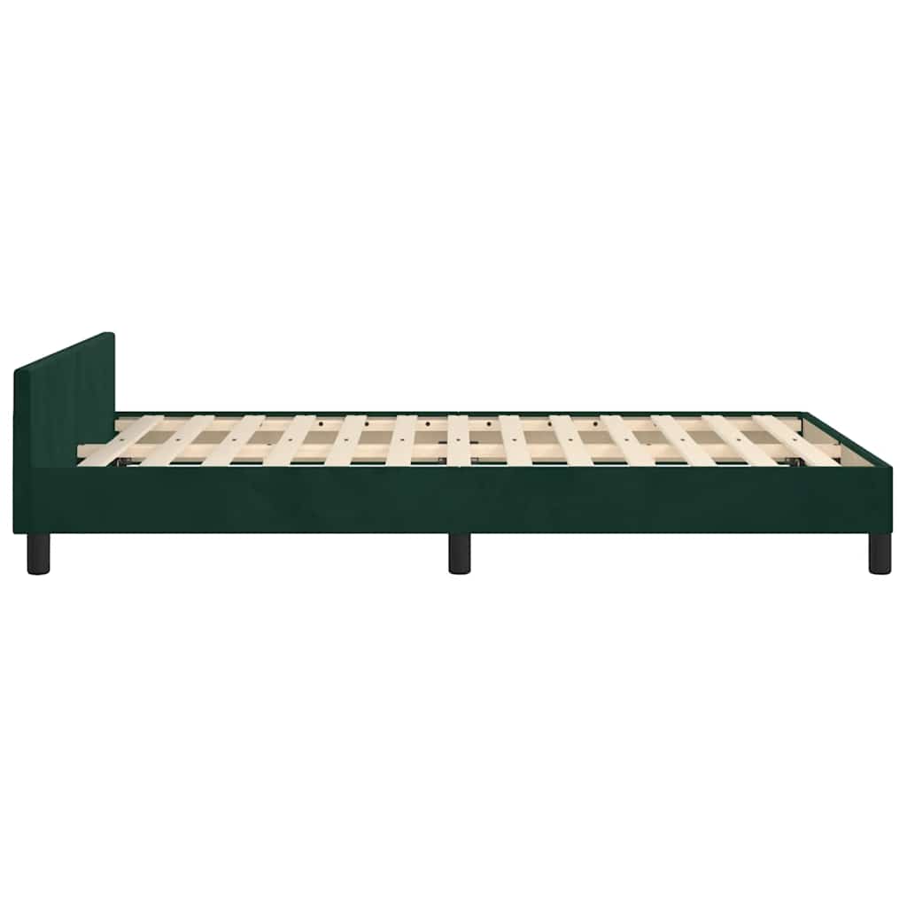 sengeramme uden madras 120x190 cm fløjl mørkegrøn