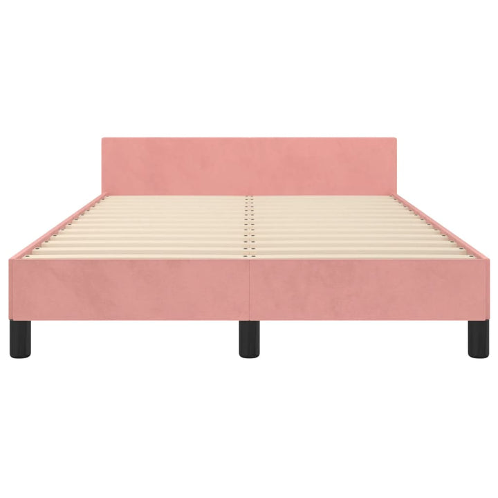 sengeramme uden madras 120x190 cm fløjl lyserød