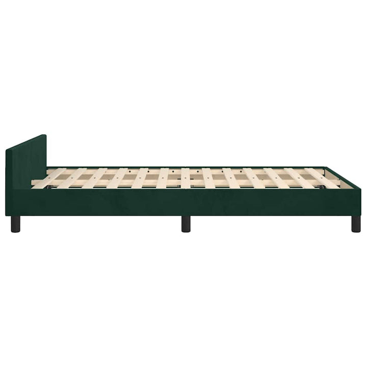 sengeramme uden madras 120x190 cm fløjl mørkegrøn
