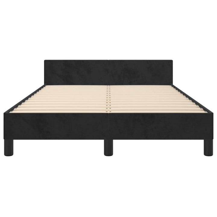 sengeramme uden madras 120x190 cm fløjl enkeltseng sort
