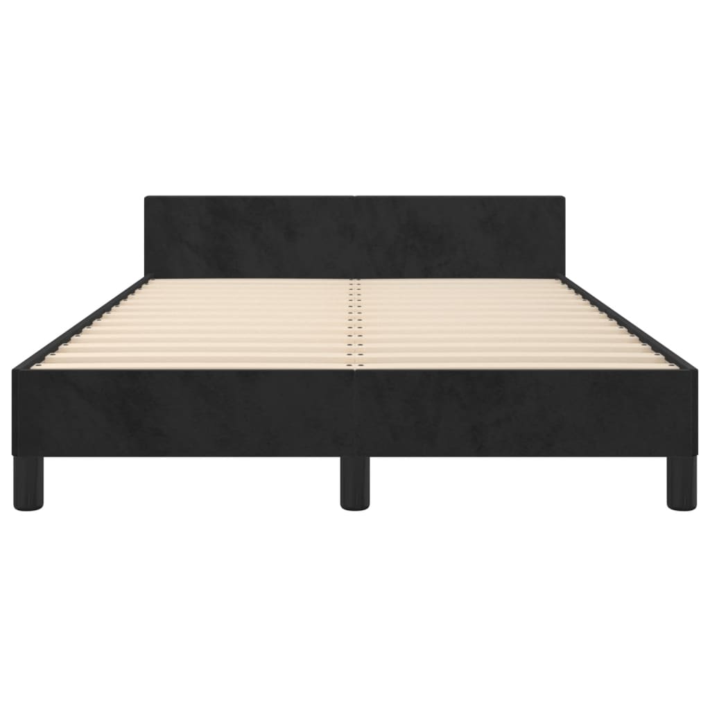 sengeramme uden madras 120x190 cm fløjl enkeltseng sort