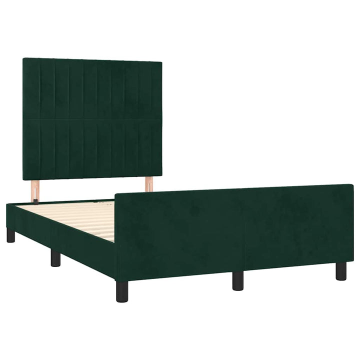 sengeramme uden madras 120x190 cm fløjl mørkegrøn