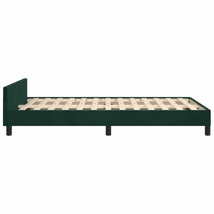 sengeramme uden madras 120x190 cm fløjl mørkegrøn