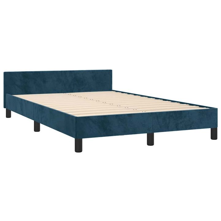 sengeramme uden madras 120x190 cm fløjl mørkeblå
