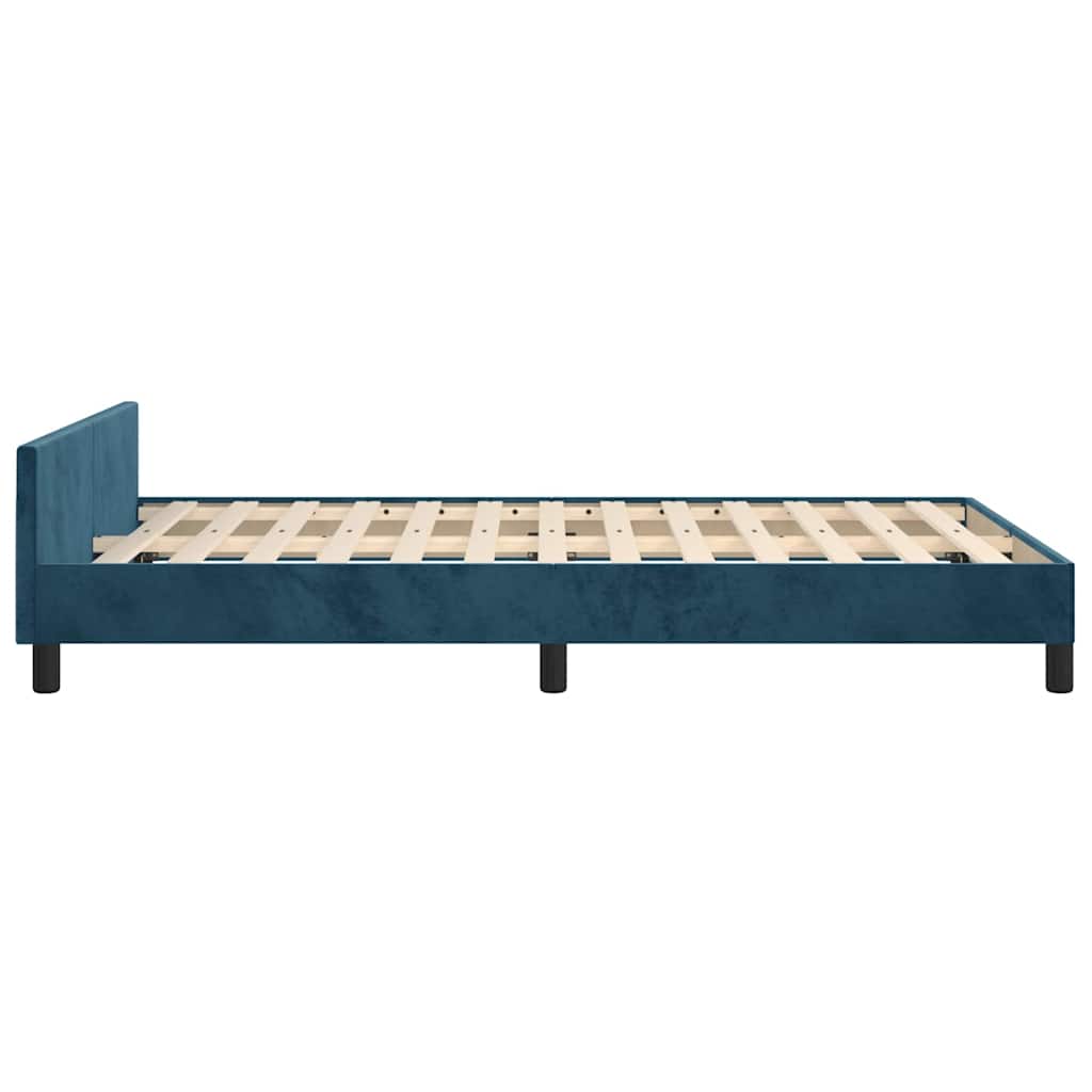 sengeramme uden madras 120x190 cm fløjl mørkeblå
