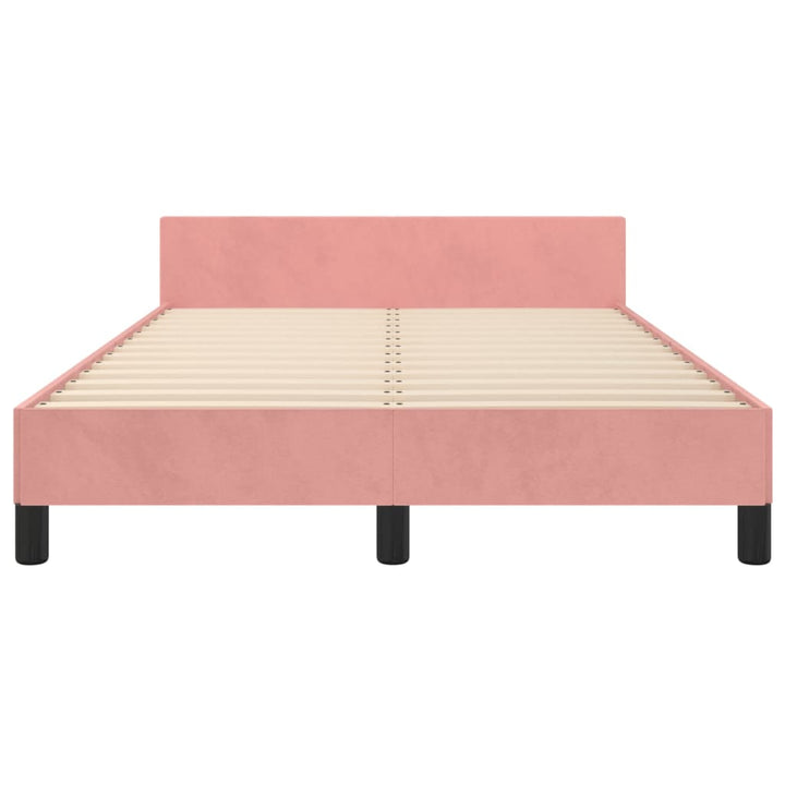 sengeramme uden madras 120x190 cm fløjl lyserød