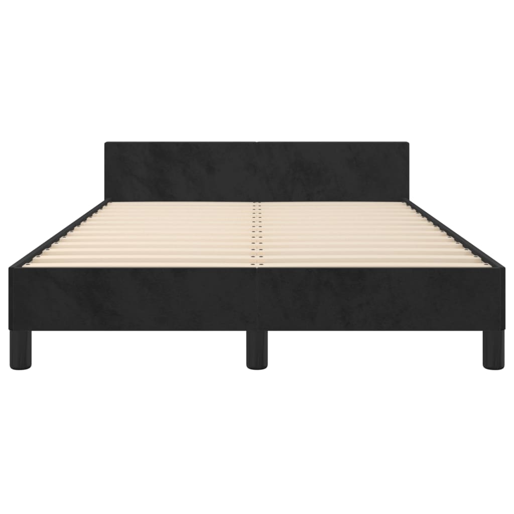 sengeramme uden madras 120x190 cm fløjl enkeltseng sort