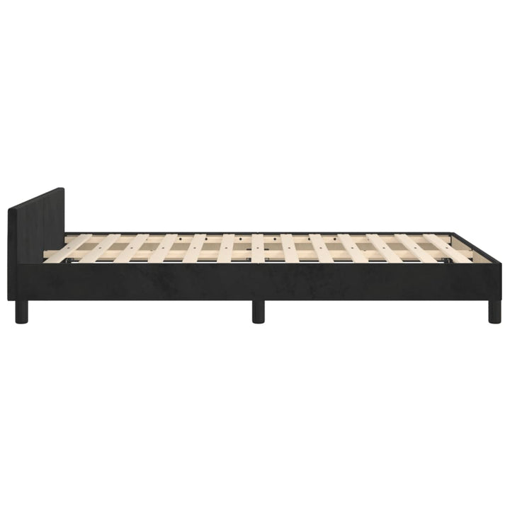 sengeramme uden madras 120x190 cm fløjl enkeltseng sort