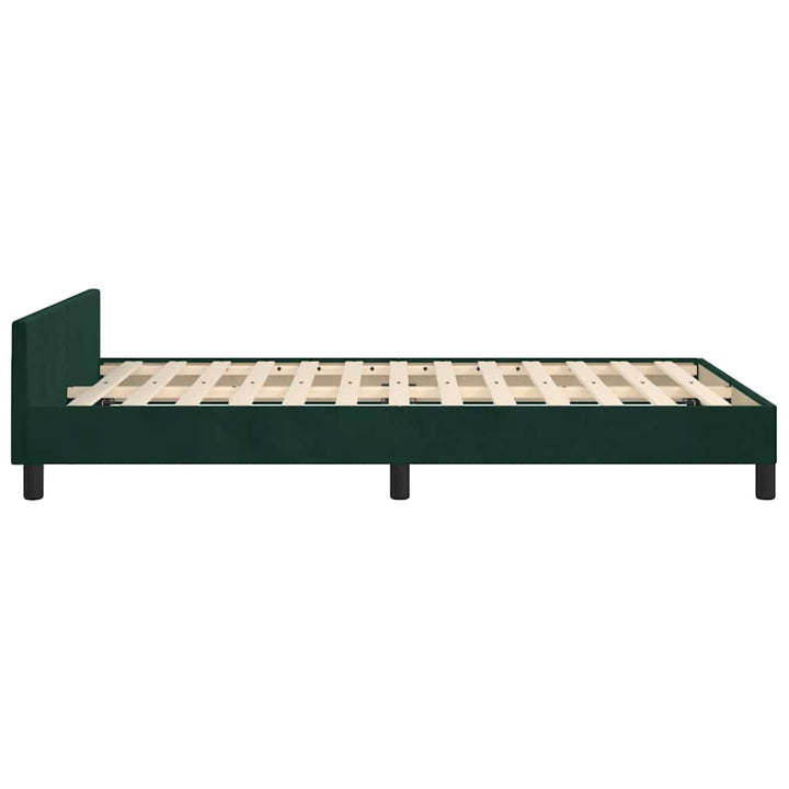 sengeramme uden madras 120x190 cm fløjl mørkegrøn