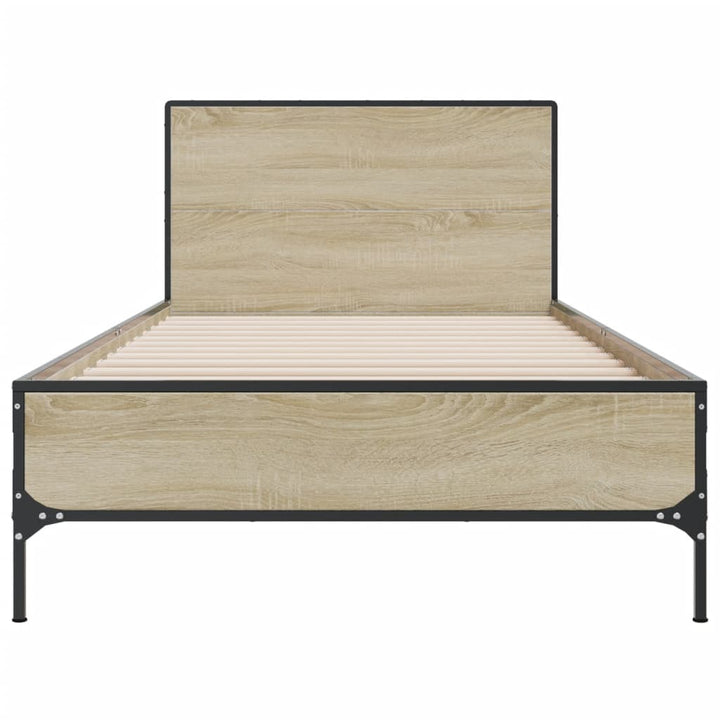 sengeramme 100x200 cm konstrueret træ og metal sonoma-eg