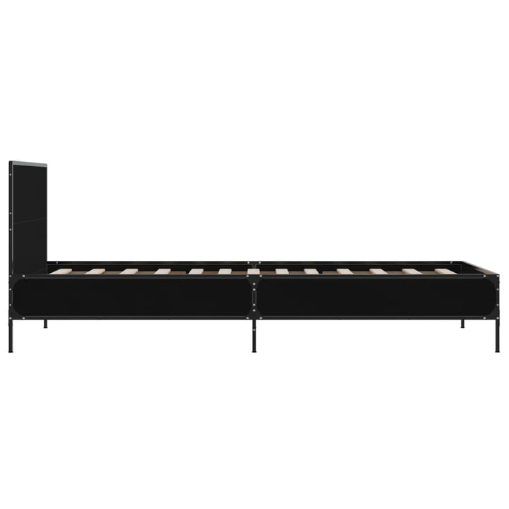 sengeramme 75x190 cm konstrueret træ og metal sort