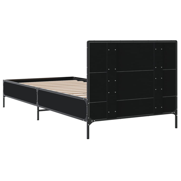 sengeramme 75x190 cm konstrueret træ og metal sort