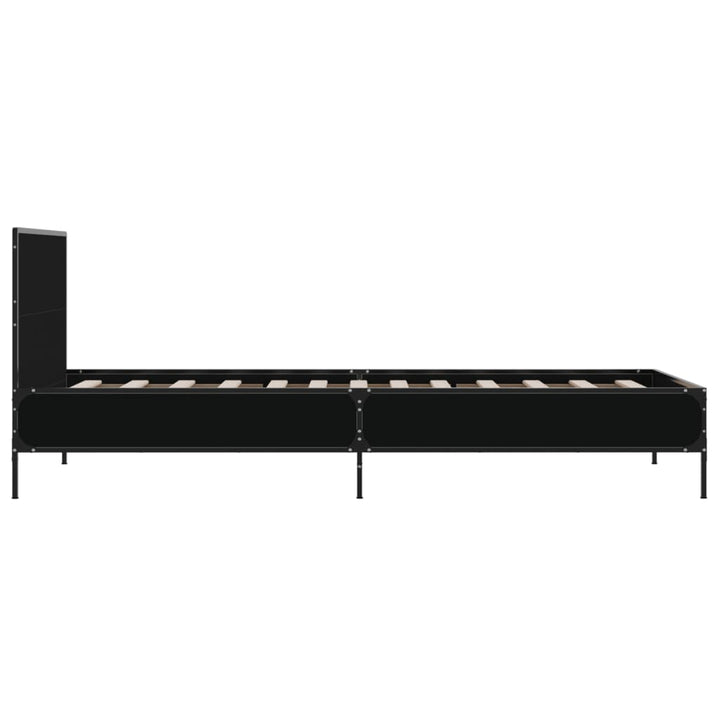 sengeramme 90x190 cm konstrueret træ og metal sort