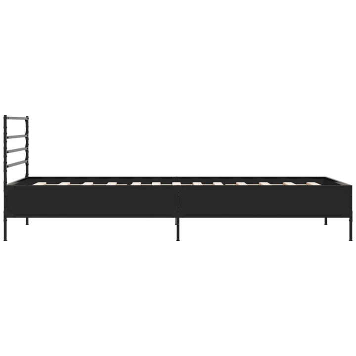sengeramme 90x200 cm konstrueret træ og metal sort