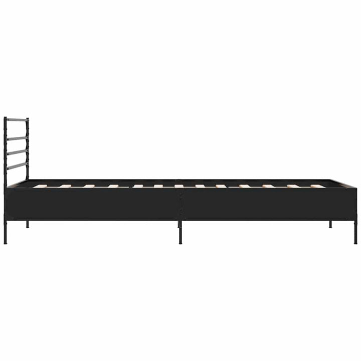 sengeramme 100x200 cm konstrueret træ og metal sort