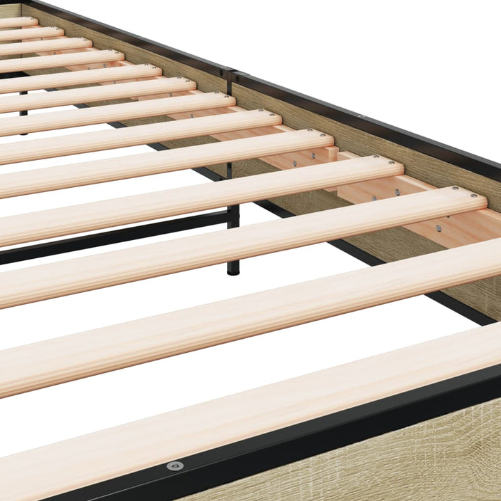 sengeramme 100x200 cm konstrueret træ og metal sonoma-eg