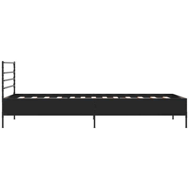 sengeramme 75x190 cm konstrueret træ og metal sort