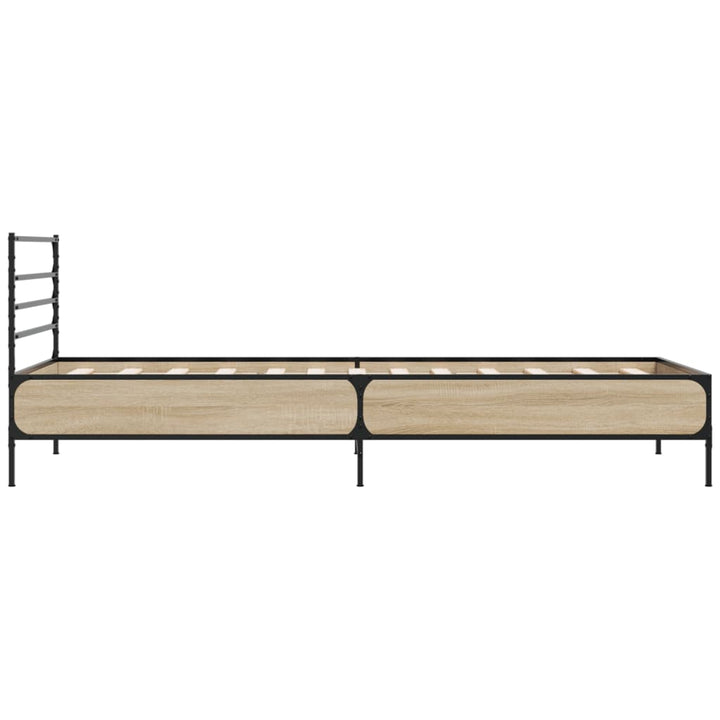 sengeramme 75x190 cm konstrueret træ og metal sonoma-eg