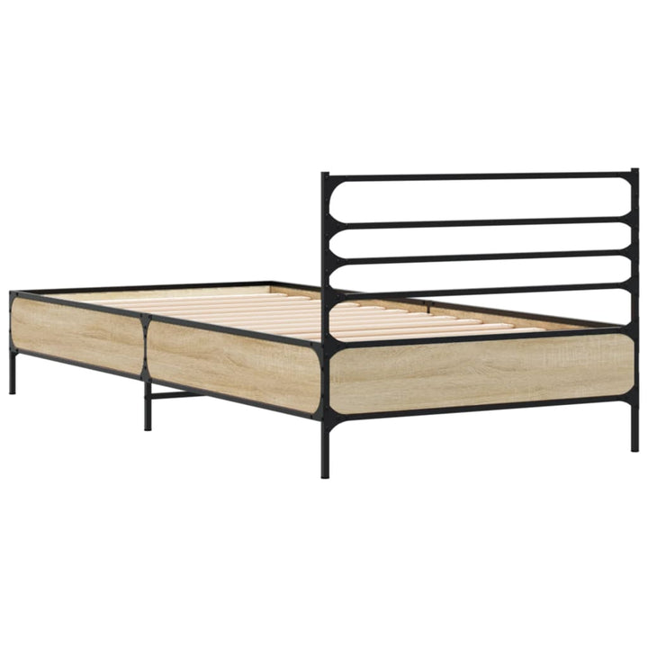 sengeramme 75x190 cm konstrueret træ og metal sonoma-eg
