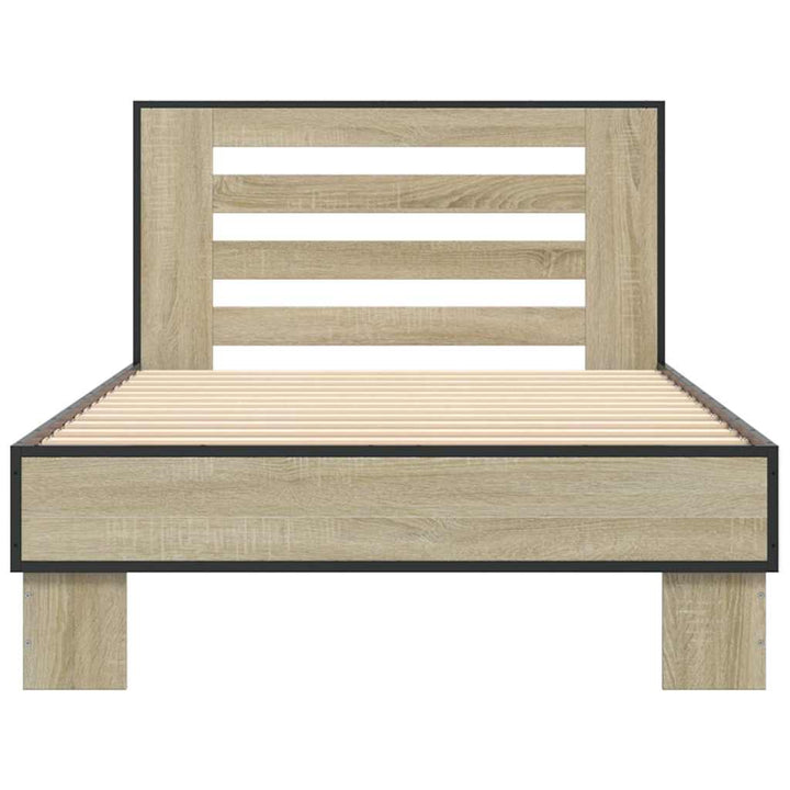 sengeramme 75x190 cm konstrueret træ og metal sonoma-eg