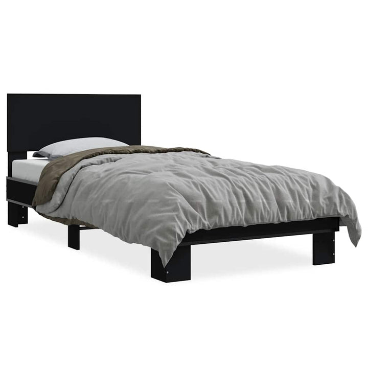 sengeramme 75x190 cm konstrueret træ og metal sort