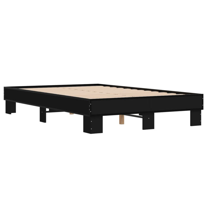 sengestel 120x200 cm konstrueret træ og metal sort