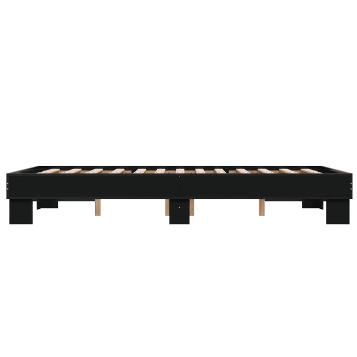 sengestel 120x200 cm konstrueret træ og metal sort