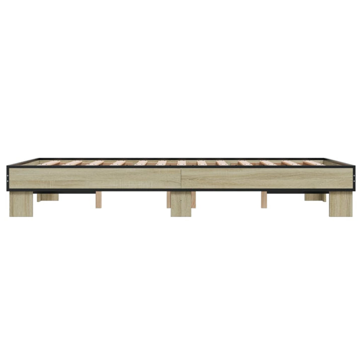 sengestel 120x200 cm konstrueret træ og metal sonoma-eg
