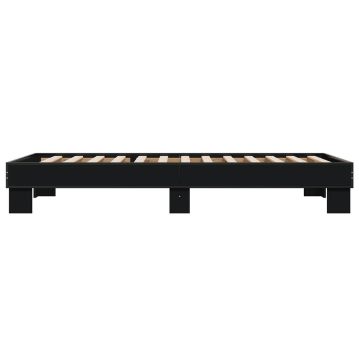 sengeramme 90x200 cm konstrueret træ og metal sort