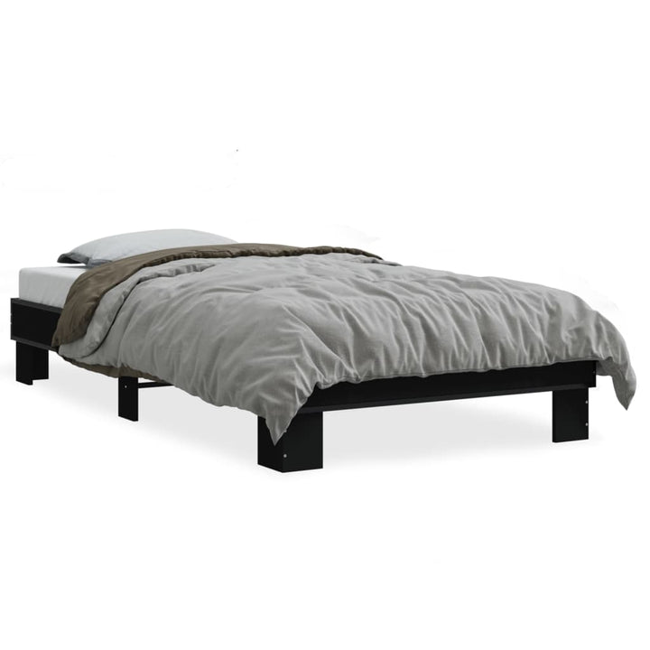sengeramme 75x190 cm konstrueret træ og metal sort