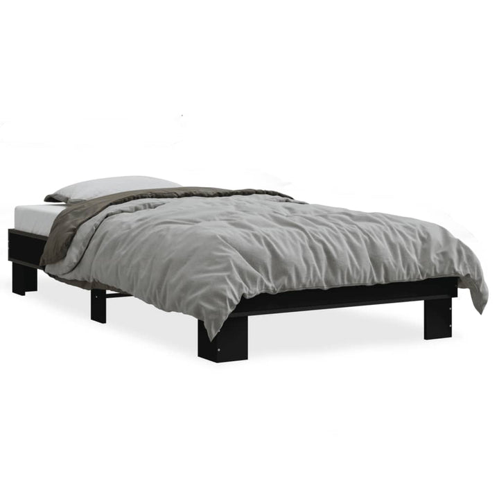 sengeramme 90x190 cm konstrueret træ og metal sort